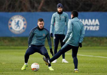 Chelsea's Eden Hazard during training.