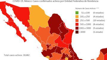 Mapa y casos de coronavirus en México por estados hoy 12 de julio