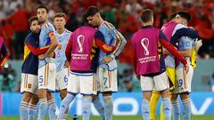 Los jugadores de la Selección, abatidos tras caer eliminados del Mundial en los penaltis ante Marruecos.