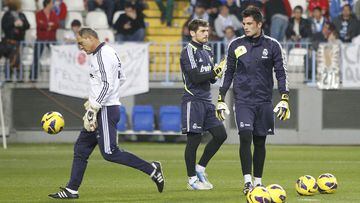 Ad&aacute;n, Casillas y Louro en 2012.