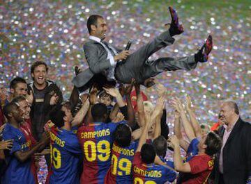 El 8 de mayo de 2008, fue designado por la junta directiva nuevo entrenador del Fútbol Club Barcelona para la temporada 2008/2009, Consiguió tres campeonatos de Liga consecutivos 08/09, 09/10, 10/11.