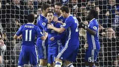 Chelsea celebrate at Stamford Bridge