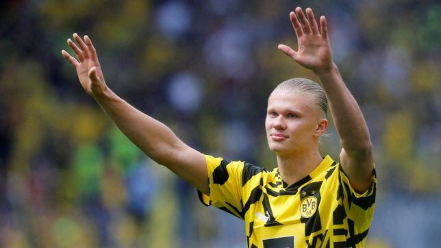How many goals did Haaland score while playing for Borussia Dortmund?