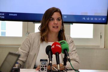 Sandra Gómez, vicealcaldesa de Valencia, en la rueda de prensa celebrada este lunes. 