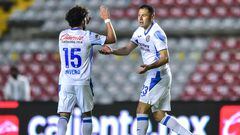 Pablo Aguilar celebra su gol frente a los Gallos Blancos del Querétaro en el Estadio Corregidora