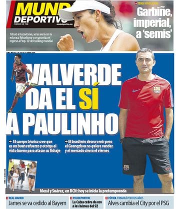 Portada de 'Mundo Deportivo' del miércoles, 12 de julio de 2017.