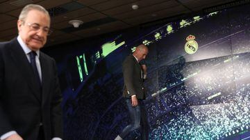 Florentino y Zidane, el d&iacute;a de la presentaci&oacute;n de &eacute;ste. 