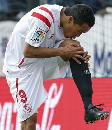 El delantero colombiano volvió al gol después de tres partidos. Hizo el segundo gol de la victoria 3-0 al Córdoba y completó 13 anotaciones en la liga Española.