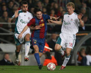 Barcelona's Lionel Messi in action against Liverpool in February 2007.