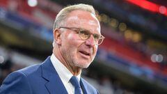 FILED - 18 September 2019, Bavaria, Munich: Bayern Munich chairman Karl-Heinz Rummenigge stands on the touchlines before the start of a soccer match. Rummenigge expects a  thrilling Champions League conclusion in Lisbon as the one-legged format adds excit