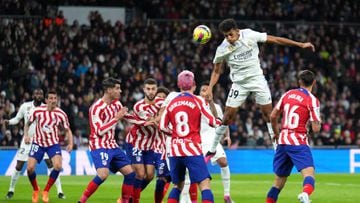 MADRID, SPAIN - FEBRUARY 25: Alvaro Rodriguez of Real Madrid scores the team's first goal during the LaLiga Santander match between Real Madrid CF and Atletico de Madrid at Estadio Santiago Bernabeu on February 25, 2023 in Madrid, Spain. (Photo by Angel Martinez/Getty Images)