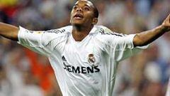 <b>ESTRENO.</B> Robinho marcó de cabeza su primer gol con el Real Madrid.