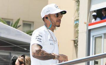 Lewis Hamilton attends the Monaco Formula 1 Grand Prix at the Monaco street circuit, on May 28, 2017 in Monaco.