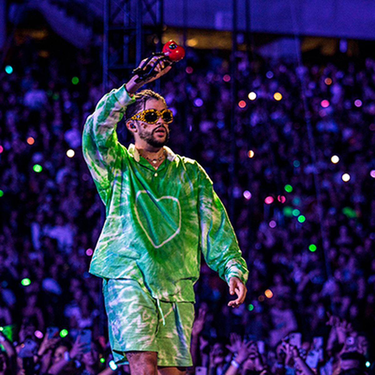 Bad Bunny attends the to Los Angeles Lakers and Memphis Grizzlies