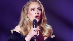 FILE PHOTO: Adele receives the award for Artist of the Year at the Brit Awards at the O2 Arena in London, Britain, February 8, 2022 REUTERS/Peter Cziborra/File Photo