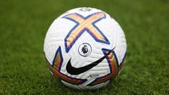LEICESTER, ENGLAND - JULY 01: The 2022-2023 premier league Nike ball during the Leicester City training session at Leicester City Training Ground, Seagrave on July 1st, 2022 in Leicester, United Kingdom. (Photo by Plumb Images/Leicester City FC via Getty Images)