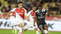 Falcao Garc&iacute;a durante el partido entre M&oacute;naco y Guingamp por la Ligue 1 de Francia