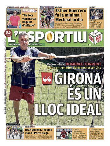 Portada de 'L'Esportiu' (edición Girona) el lunes 10 de julio de 2017.