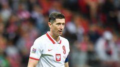 WARSAW, POLAND - JUNE 14: Robert Lewandowski of Poland in action during the UEFA Nations League League A Group 4 match between Poland and Belgium at PGE Narodowy on June 14, 2022 in Warsaw, Poland. (Photo by PressFocus/MB Media/Getty Images)