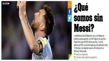La prensa argentina clama por la sanción: "¿Qué somos sin Messi?"