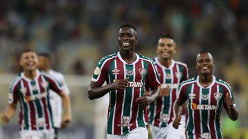 Luiz Henrique, tras anotar un gol con Fluminense.