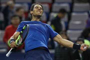 Relief | Spain's Rafael Nadal celebrates after winning the Men's singles quarter final mach against Bulgaria's Grigor Dimitrov.