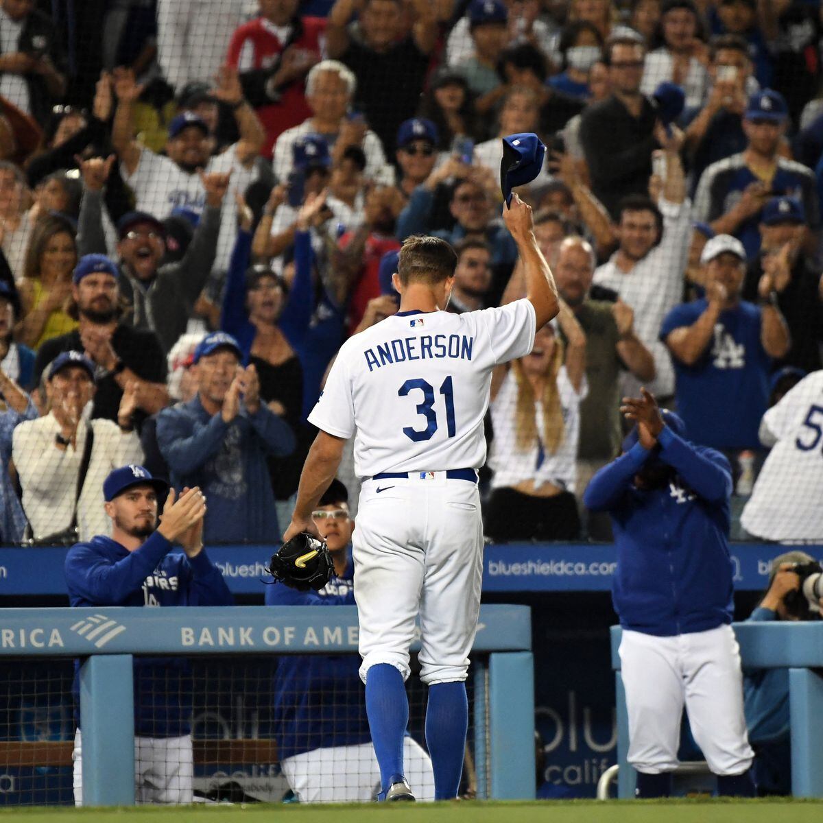 Los Angeles Angels Mike Trout and Los Angeles Dodgers Clayton Kershaw  collide