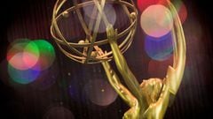 This file double exposure photo shows the Emmy Awards statue during the 71st Emmy Awards Governors Ball press preview in Los Angeles, California on September 12, 2019.