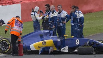 Así quedó el Sauber de Marcus Ericsson tras el accidente.
