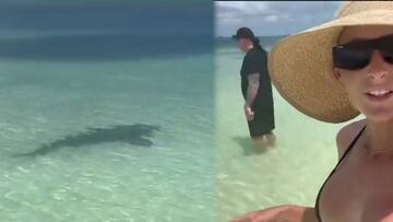 Undertaker protege a su esposa de un tiburón en la playa y el video se hace viral