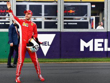 Sebastian Vettel tras la calificación del GP de Australia. 