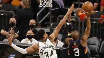 The MIlwaukee Bucks won a thriller in Game 5 of the NBA Finals to take the series lead 3-2 over the Phoenix Suns. Antetokounmpo led the way with 32 points.