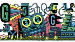 Google celebra el primer estudio para m&uacute;sica electr&oacute;nica. Foto: doodle