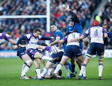 Action from the Six Nations rugby match between Scotland and France at Murrayfield stadium in Edinburgh, Britain, 11 February 2018.