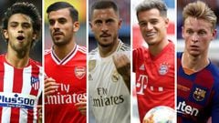 Jo&atilde;o F&eacute;lix (Atl&eacute;tico de Madrid), Ceballos (Arsenal), Hazard (Real Madrid), Coutinho (Bayern Munich) y De Jong (Barcelona).