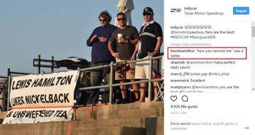 La propia IndyCar se hizo eco de la pancarta y Hamilton les contesto por 'Instagram'.