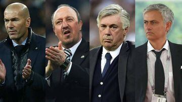 Zidane, Ben&iacute;tez, Ancelotti, Mourinho y Pellegrini.