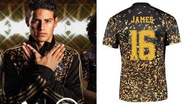 James presenta la nueva camiseta del Real Madrid