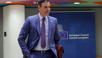 Brussels (Belgium), 31/05/2022.- Spanish Prime Minister Pedro Sanchez at second day of a special European Summit on Ukraine at the European Council, in Brussels, Belgium, 31 May 2022. (Bélgica, Ucrania, Bruselas) EFE/EPA/OLIVIER HOSLET
