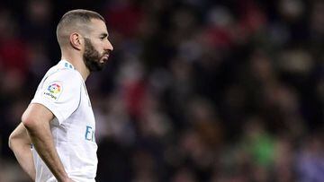 Karim Benzema during a Copa del Rey game with Real Madrid. 
