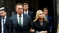 Actor Arnold Schwarzenegger leaves Niki Lauda&#039;s funeral ceremony at St Stephen&#039;s cathedral in Vienna, Austria May 29, 2019. 