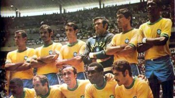 La alineación de Brasil ante el partido contra Perú en el Mundial de 1970.