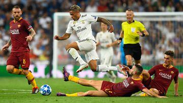 Mariano, contra el Roma con el Real Madrid.