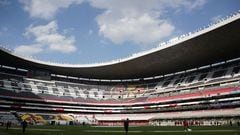 FILE PHOTO: General view inside the stadium during the warm up for the CONCACAF Qualifier Mexico v Costa Rica, after fans were suspended by CONCACAF at Estadio Azteca in Mexico City, Mexico January 30, 2022.  REUTERS/Henry Romero/File Photo