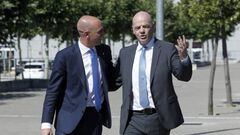 RFEF president Luis Rubiales (left) with FIFA counterpart Gianni Infantino.