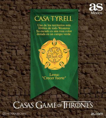 El territorio que abarca la Casa Tyrell es de los más fértiles, de aquí proviene gran parte de su poder.