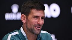 Novak Djokovic, en la rueda de prensa previa al Open de Australia.