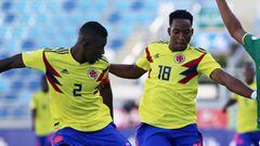 Jugadores de la Selecci&oacute;n Colombia durante el partido ante Bolivia por el Sudamericano Sub 20 Chile 2019