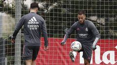 Hazard y Asensio, en un entrenamiento del Real Madrid.