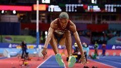 BELGRADE, SERBIA - MARCH 20: Yulimar Rojas of Venezuela VEN competes during the Women's Triple Jump on Day Three of the World Athletics Indoor Championships Belgrade 2022 at Belgrade Arena on March 20, 2022 in Belgrade, Serbia. (Photo by Maja Hitij/Getty Images for World Athletics)